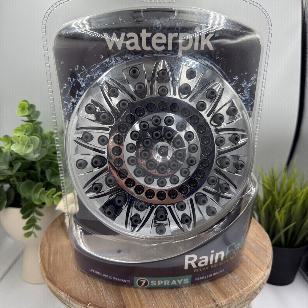 Waterpik Chrome 7 Mode RainFall+ Rain Shower Head. Shower Head
